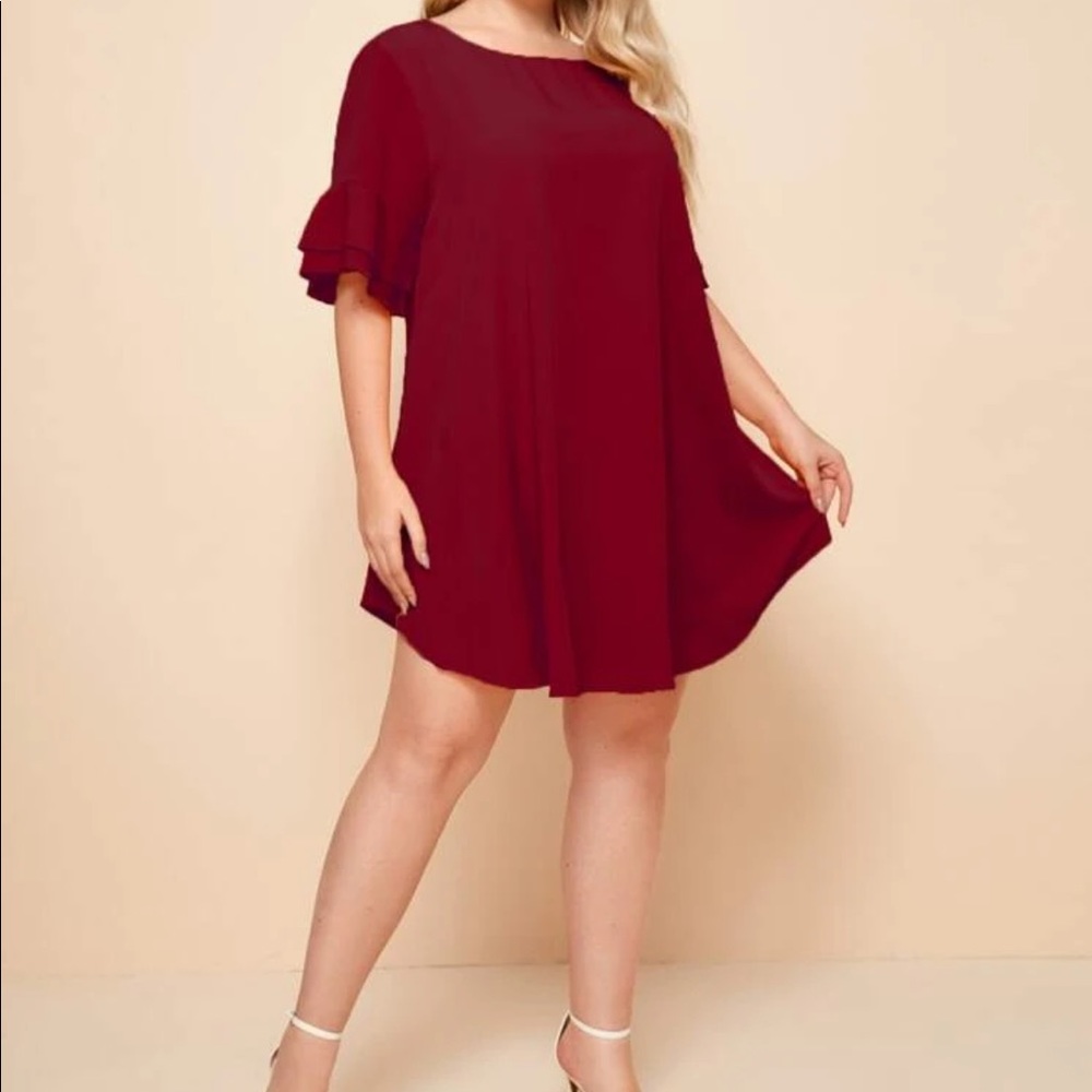 Boho flounce sleeve tunic dress - Picture 12 of 16